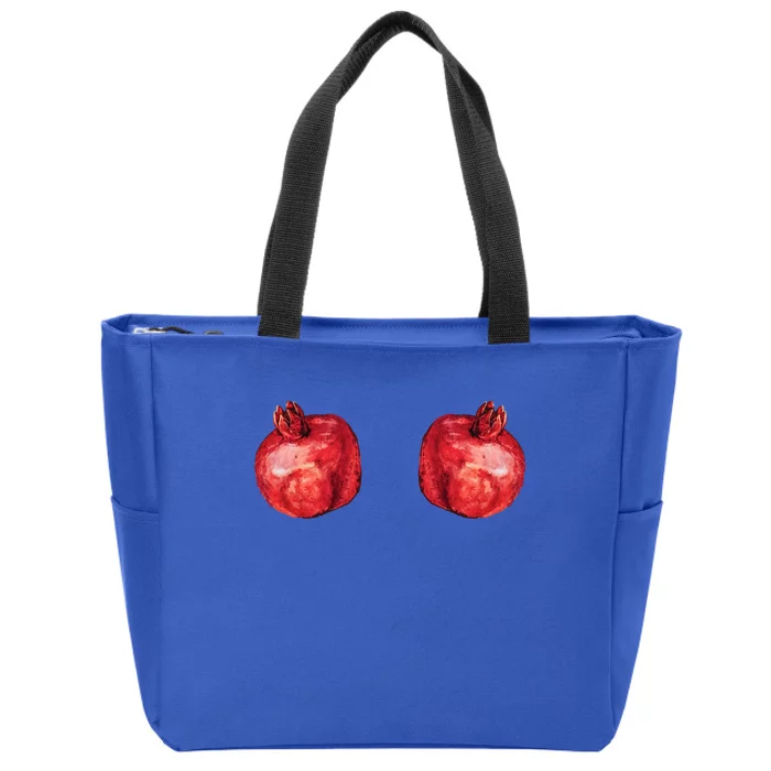 Watercolor Hanging Pomegranate Fruit Lovers Gift Zip Tote Bag