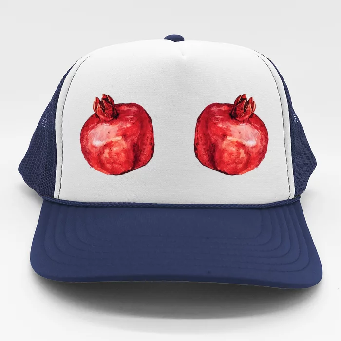 Watercolor Hanging Pomegranate Fruit Lovers Gift Trucker Hat