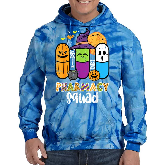 Women Halloween Pharmacy Squad Pills Costume Pharmacist Gift Tie Dye Hoodie