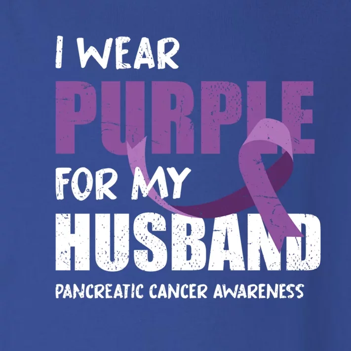 Warrior Husband Purple Ribbon Pancreatic Cancer Awareness Gift Toddler Long Sleeve Shirt