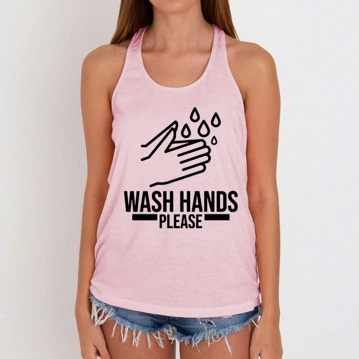 Wash Hands Please Women's Knotted Racerback Tank