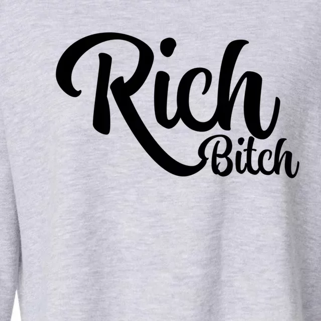 Wo Hot Rich Bitch Fashion Tops Gift Cropped Pullover Crew