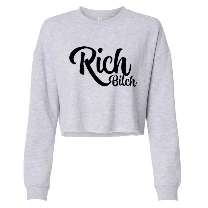 Wo Hot Rich Bitch Fashion Tops Gift Cropped Pullover Crew