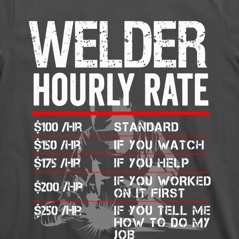 Welder Hourly Rate Funny Welding Gift For Metal Worker T-Shirt