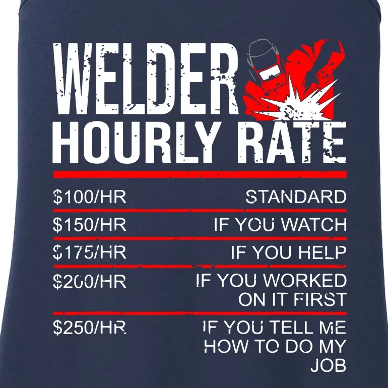 Welder Hourly Rate Funny Welding Gift For Metal Worker Ladies Essential Tank