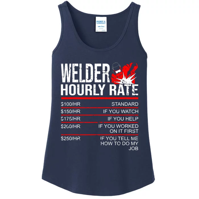 Welder Hourly Rate Funny Welding Gift For Metal Worker Ladies Essential Tank