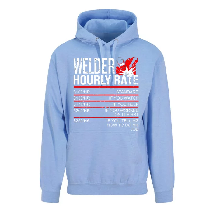 Welder Hourly Rate Funny Welding Gift For Metal Worker Unisex Surf Hoodie