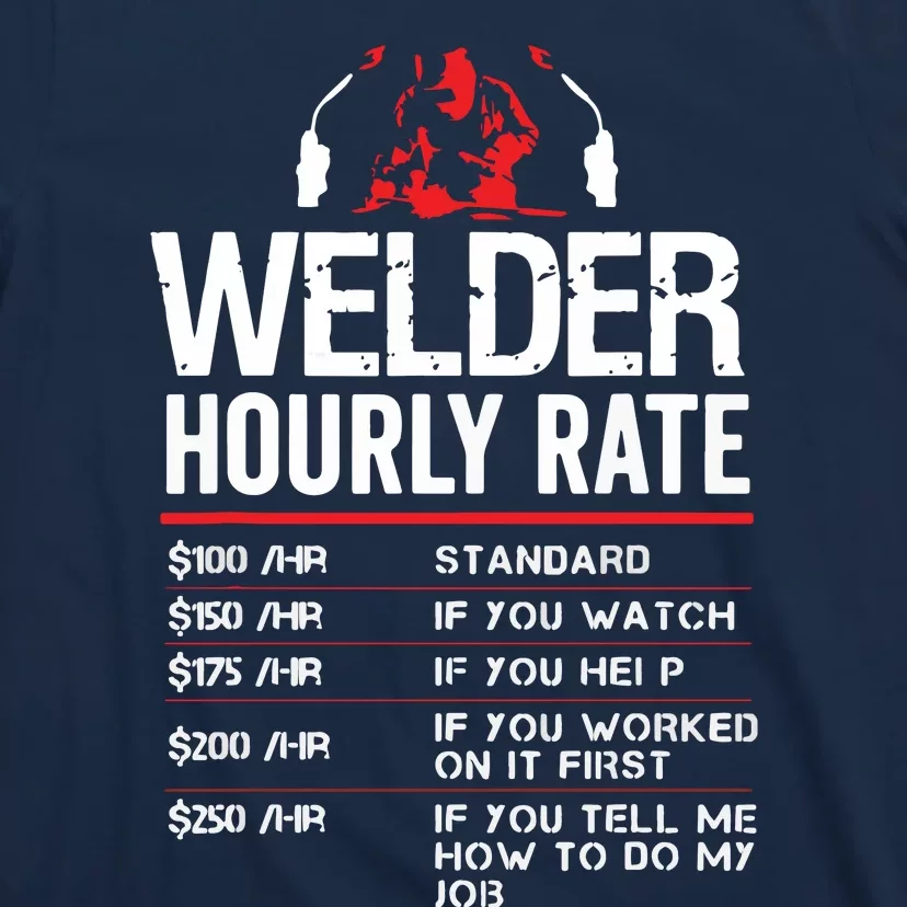 Welder Hourly Rate Funny Welding Gift For Metal Worker T-Shirt