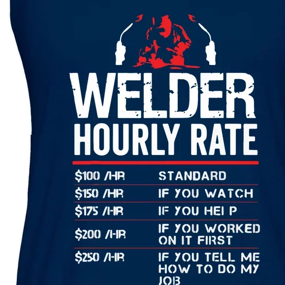 Welder Hourly Rate Funny Welding Gift For Metal Worker Ladies Essential Flowy Tank