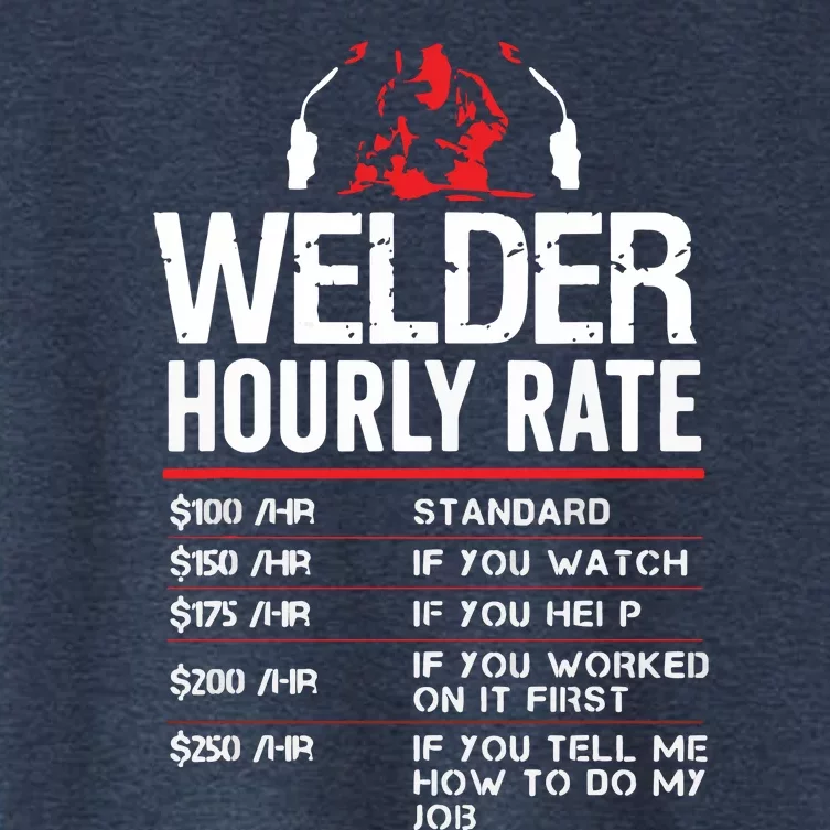 Welder Hourly Rate Funny Welding Gift For Metal Worker Women's Crop Top Tee