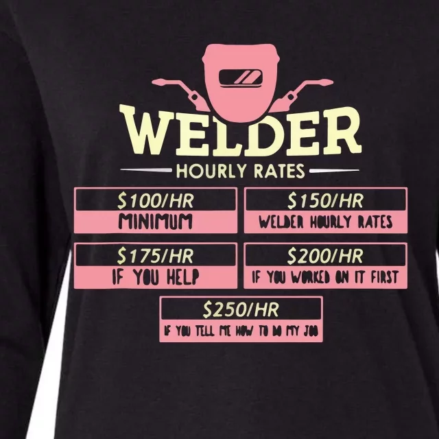 Welder Hourly Rate Funny Welding Welder Womens Cotton Relaxed Long Sleeve T-Shirt