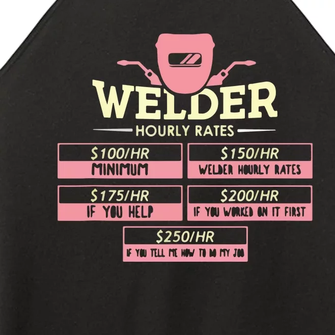 Welder Hourly Rate Funny Welding Welder Women’s Perfect Tri Rocker Tank