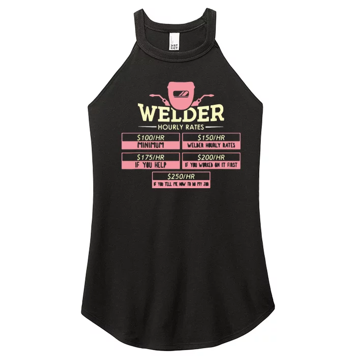 Welder Hourly Rate Funny Welding Welder Women’s Perfect Tri Rocker Tank