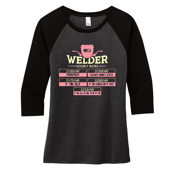 Welder Hourly Rate Funny Welding Welder Women's Tri-Blend 3/4-Sleeve Raglan Shirt