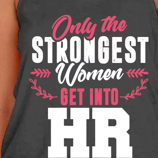 Wo Human Resources HR Lady Funny Female HR Gift Women's Knotted Racerback Tank