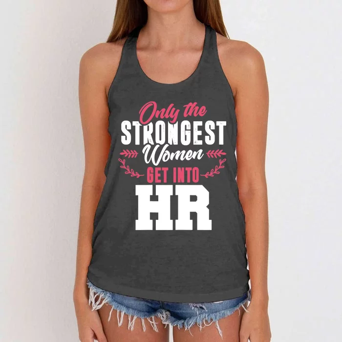 Wo Human Resources HR Lady Funny Female HR Gift Women's Knotted Racerback Tank