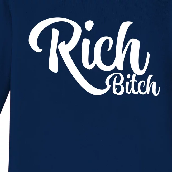 Wo Hot Rich Bitch Fashion Tops Great Gift Baby Long Sleeve Bodysuit