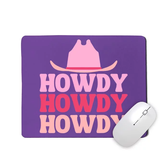 White Howdy Rodeo Western Country Southern Cowgirl Mousepad