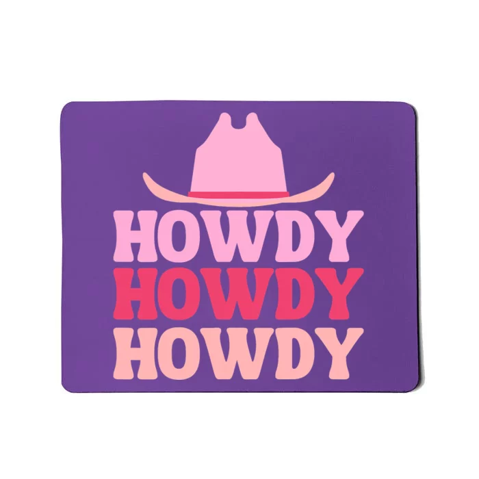 White Howdy Rodeo Western Country Southern Cowgirl Mousepad