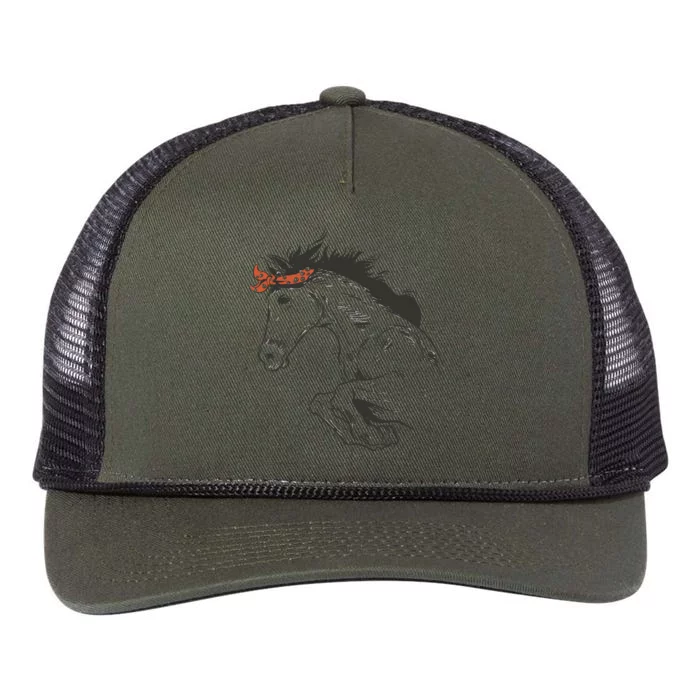 Wild Horse Running Retro Rope Trucker Hat Cap