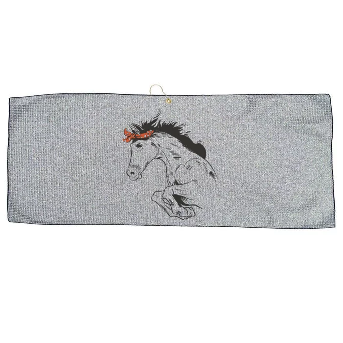 Wild Horse Running Large Microfiber Waffle Golf Towel