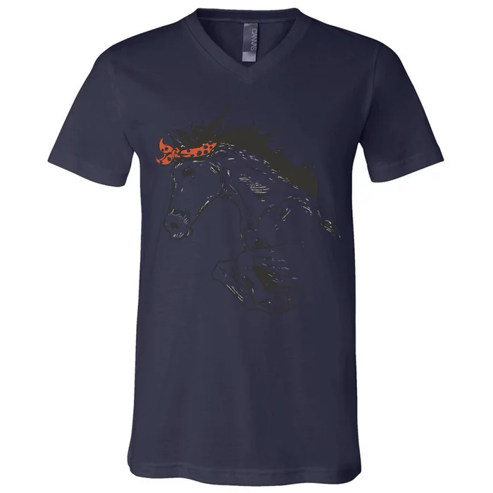 Wild Horse Running V-Neck T-Shirt