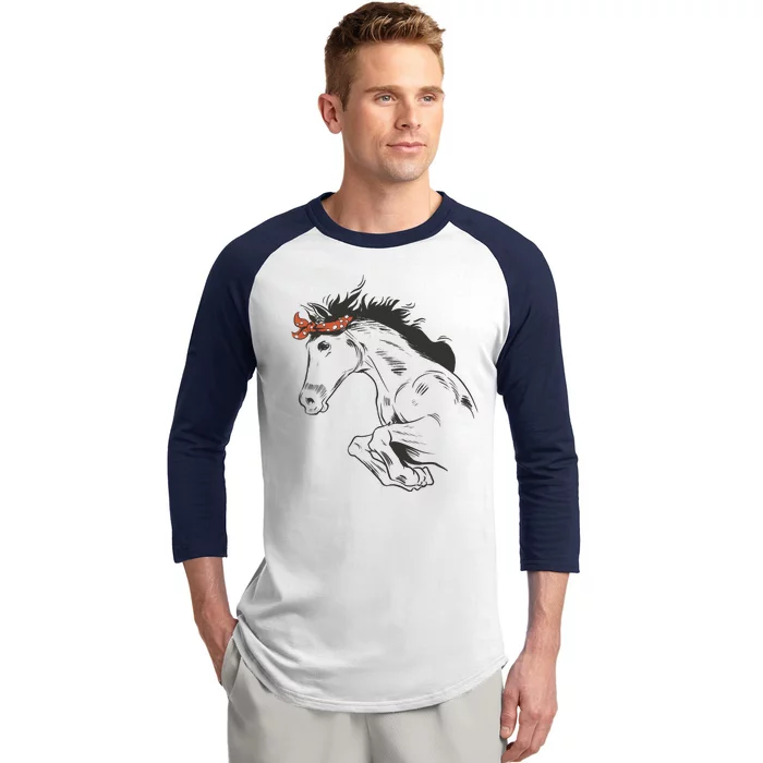 Wild Horse Running Baseball Sleeve Shirt