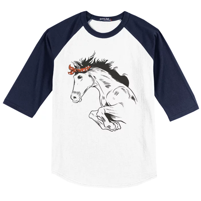 Wild Horse Running Baseball Sleeve Shirt