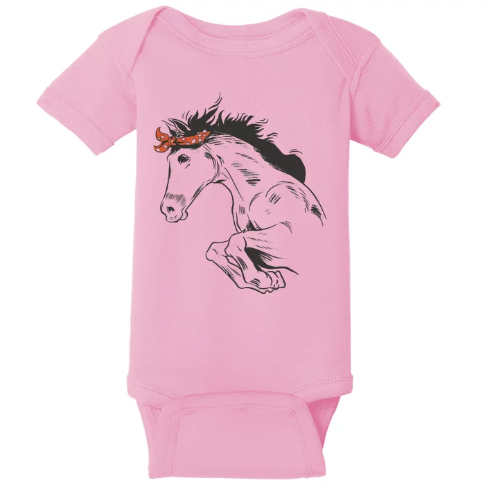 Wild Horse Running Baby Bodysuit