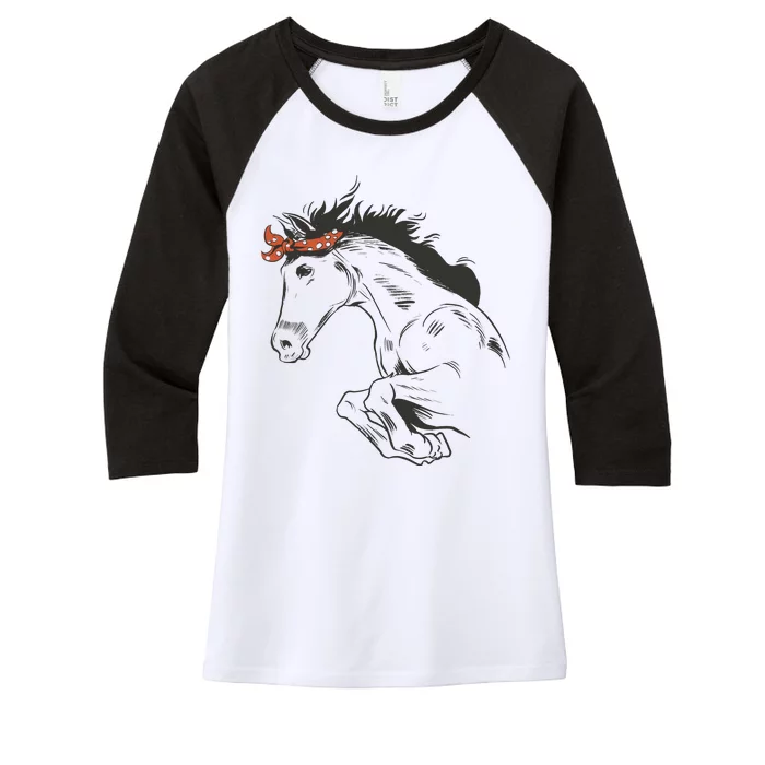 Wild Horse Running Women's Tri-Blend 3/4-Sleeve Raglan Shirt