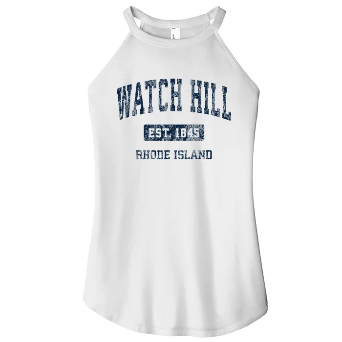 Watch Hill Rhode Island RI Vintage Athletic Sports Design Women’s Perfect Tri Rocker Tank