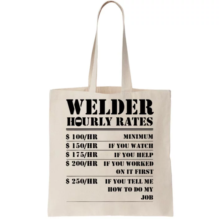 Welder Hourly Rate Funny Welding Tote Bag