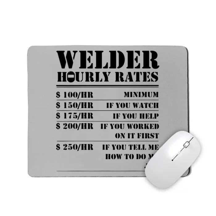 Welder Hourly Rate Funny Welding Mousepad