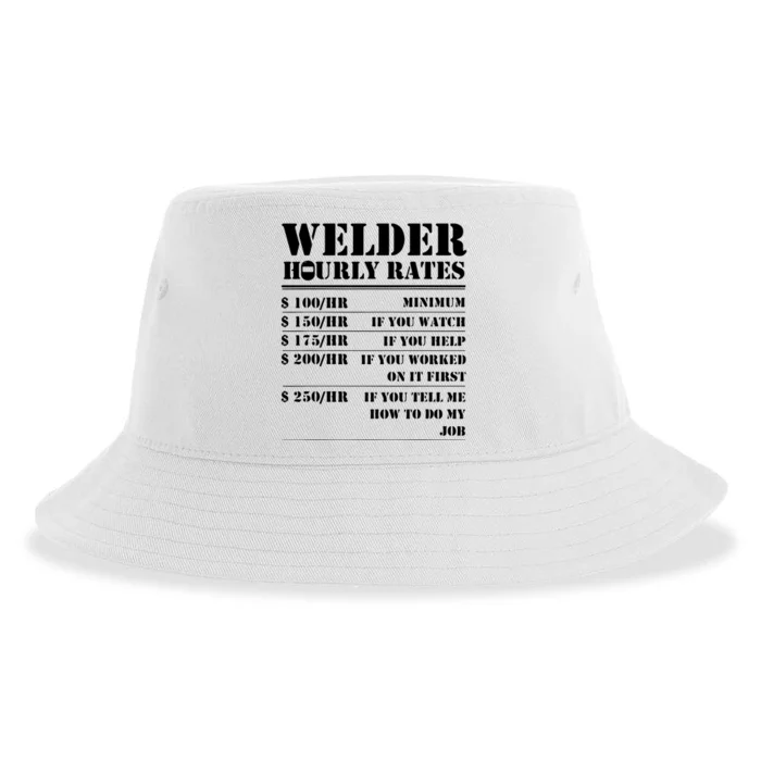 Welder Hourly Rate Funny Welding Sustainable Bucket Hat