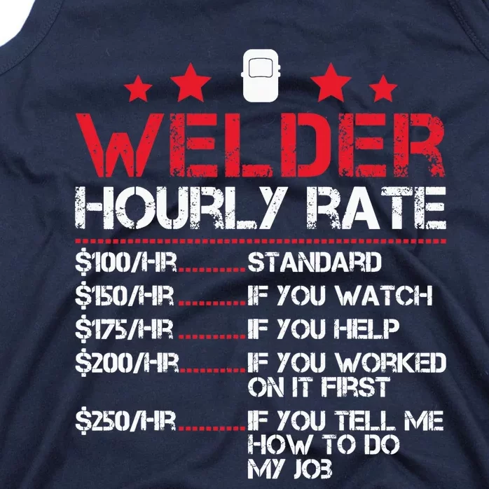 Welder Hourly Rate Funny Welding For Welder Worker Tank Top