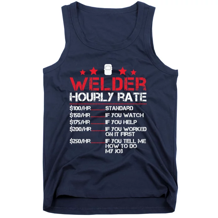 Welder Hourly Rate Funny Welding For Welder Worker Tank Top