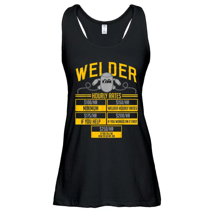 Welder Hourly Rate Funny Welding Gift For Hard Worker Welder Ladies Essential Flowy Tank