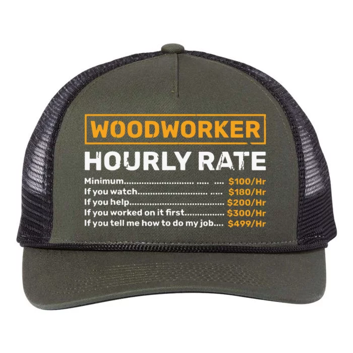 Woodworker Hourly Rate Woodworking Retro Rope Trucker Hat Cap