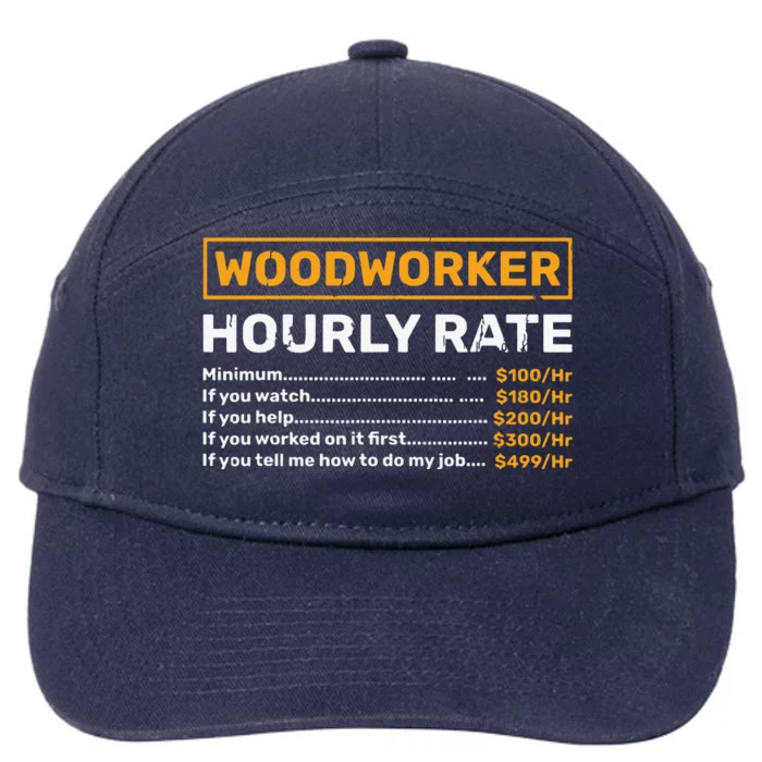 Woodworker Hourly Rate Woodworking 7-Panel Snapback Hat