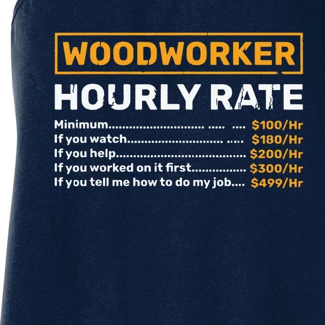 Woodworker Hourly Rate Woodworking Women's Racerback Tank