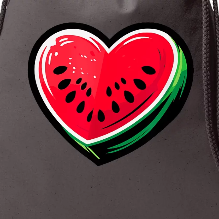 Watermelon Heart Shaped Summer Fruit Drawstring Bag