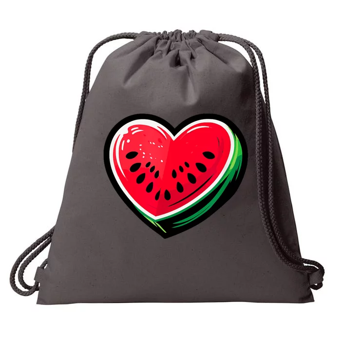 Watermelon Heart Shaped Summer Fruit Drawstring Bag