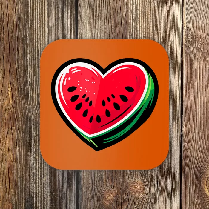 Watermelon Heart Shaped Summer Fruit Coaster