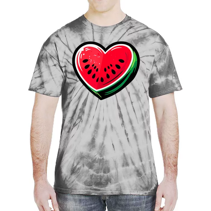 Watermelon Heart Shaped Summer Fruit Tie-Dye T-Shirt