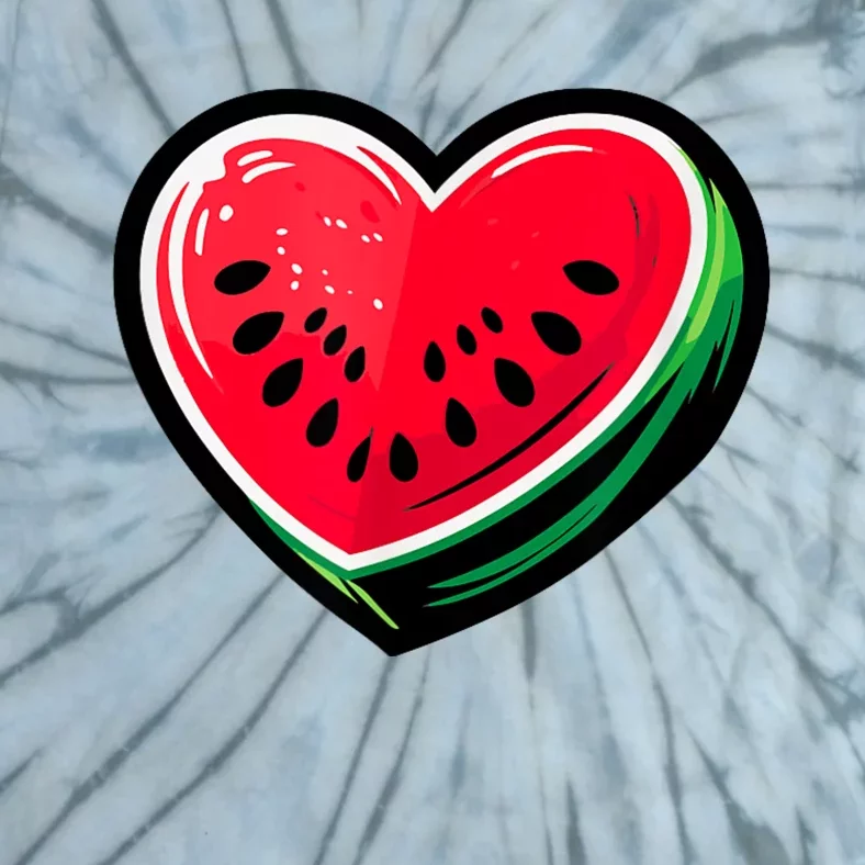 Watermelon Heart Shaped Summer Fruit Tie-Dye T-Shirt