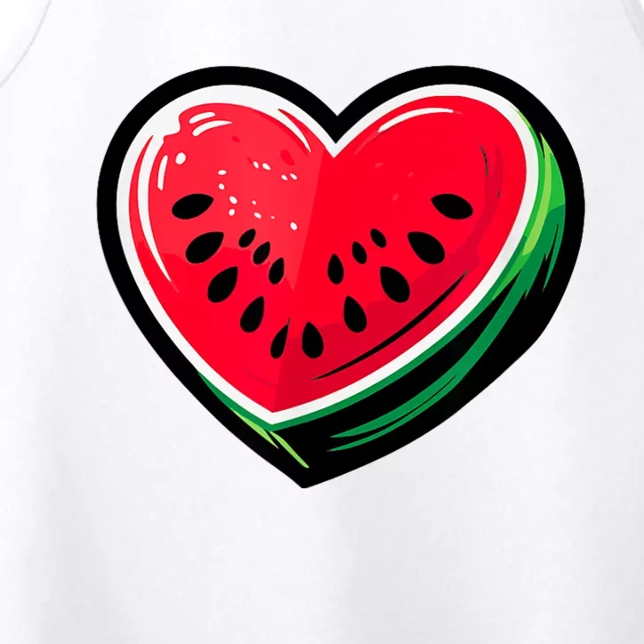 Watermelon Heart Shaped Summer Fruit Performance Tank