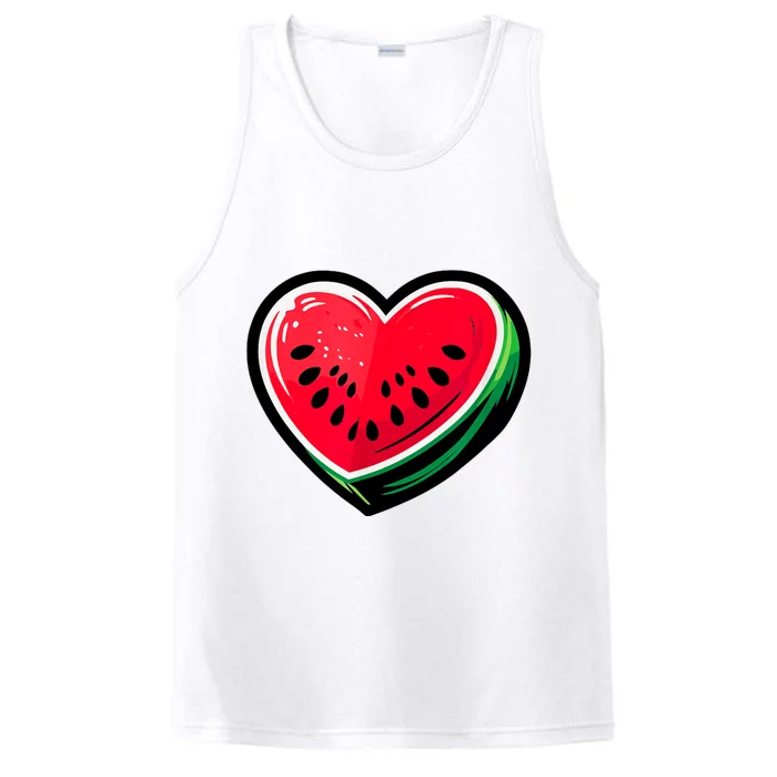 Watermelon Heart Shaped Summer Fruit Performance Tank