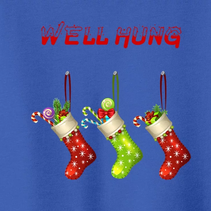 Well Hung Stockings Candy Cane Snowflakes Christmas Xmas Gift Toddler T-Shirt