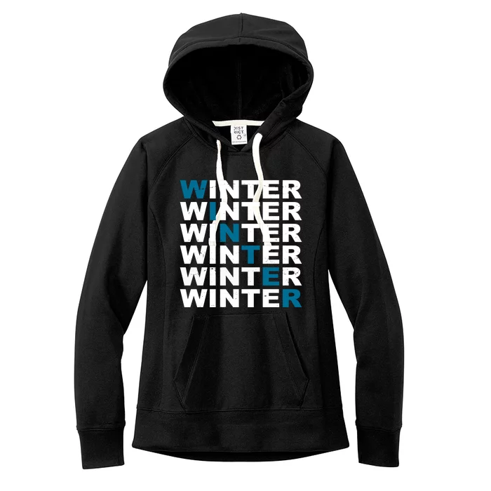 Winter Holiday Season Retro Women's Fleece Hoodie