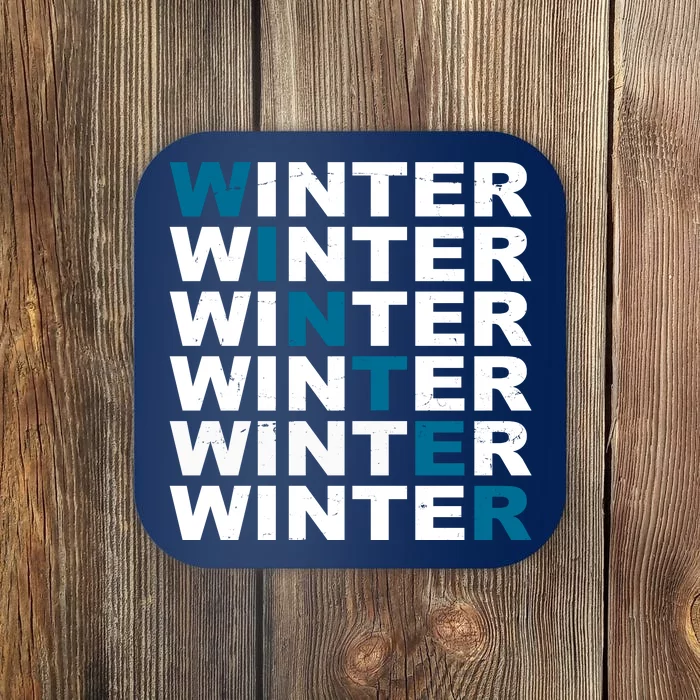 Winter Holiday Season Retro Coaster